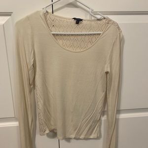 Cream long sleeve Aeropostale shirt back detailing